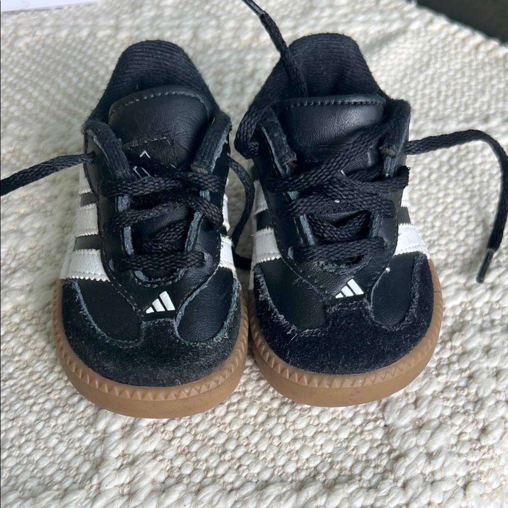 Adidas Samba baby Black and White Sneakers with Brown Soles